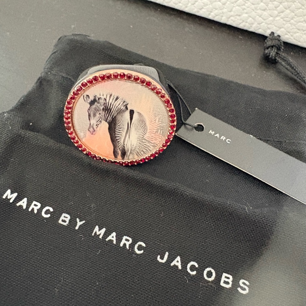 Marc by Marc Jacobs Black and Red Zebra Ring